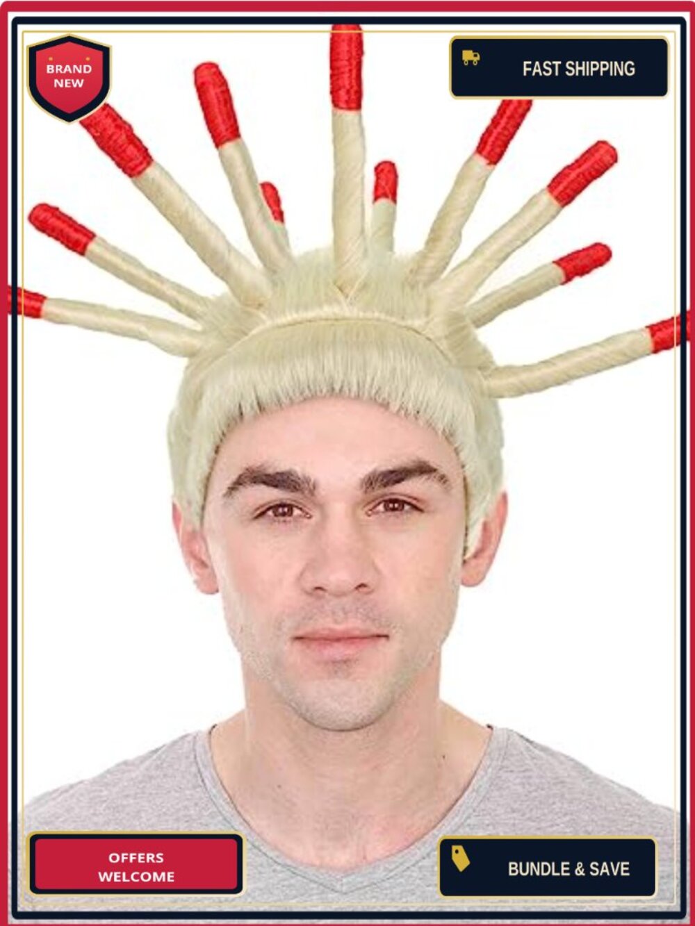 Synthetic Fiber Spiky Dreadlocks Wig Breathable Capless Cap Halloween Cosplay